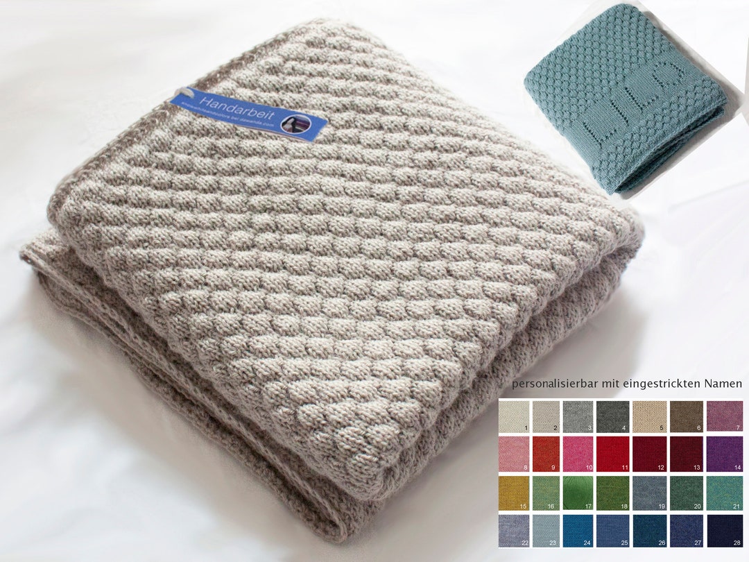 Baby Blanket Made of 100 baby Alpaca Wool With Color Selection