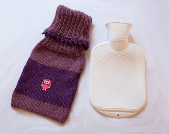 soft, knitted cover & baby hot water bottle 0.7 L