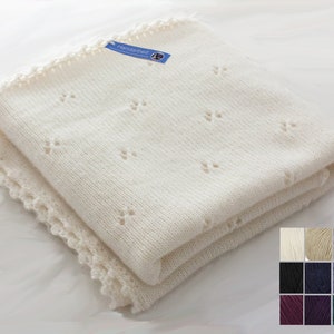 Made from 100% Mongolian cashmere - baby blanket made from cashmere in your desired color and size, optionally with name/knitted cashmere wool baby blanket