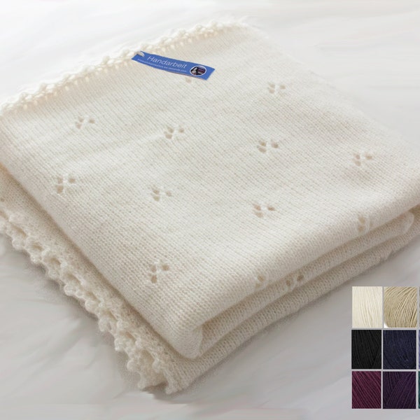 aus 100% feinstem Cashmere - Babydecke aus Kaschmir in Ihrer Wunschfarbe und -größe auf Bestellung optional mit Namen/ cashmere wool baby