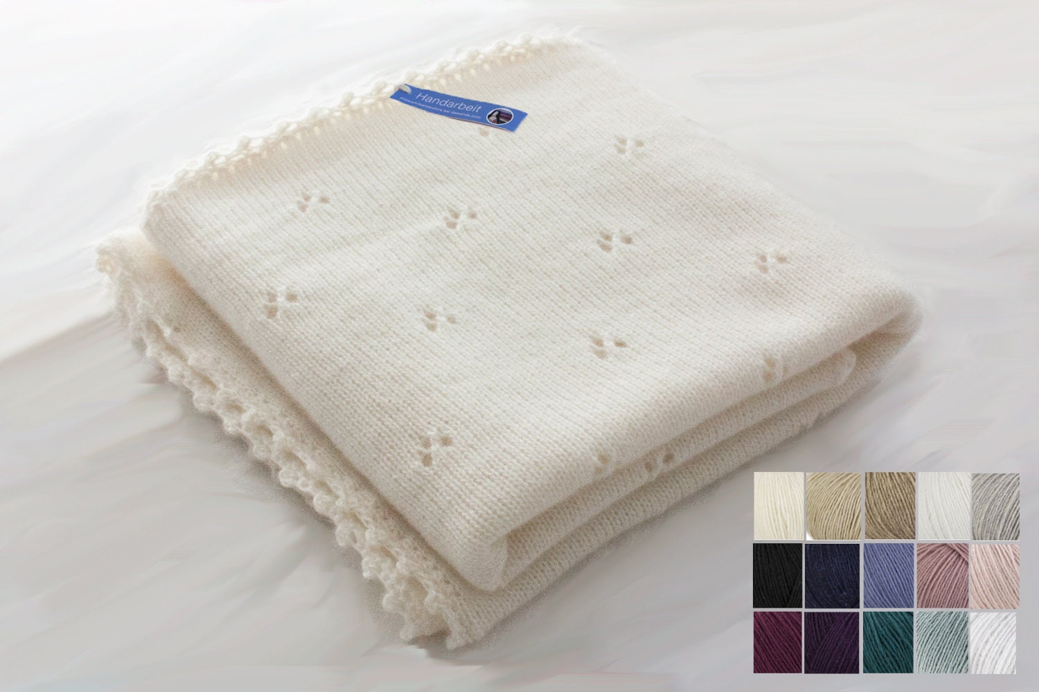Made from 100% Mongolian cashmere - baby blanket made from cashmere in your desired color and size, optionally with name/knitted cashmere wool baby blanket
