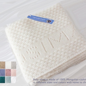Made from 100% finest cashmere - baby blanket made from cashmere in your desired colour and size, optionally with name/ knitted cashmere wool baby blanket