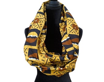 African Infinity Scarf for women/Cotton Infinity Scarf/Ankara Fashion Accessories/Gifts for her under 50/Boho Shawl/Colorful Winter outfits