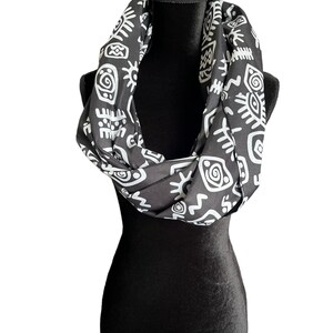 Unisex Ankara Infinity Scarf: African Wax Print Cotton Blend