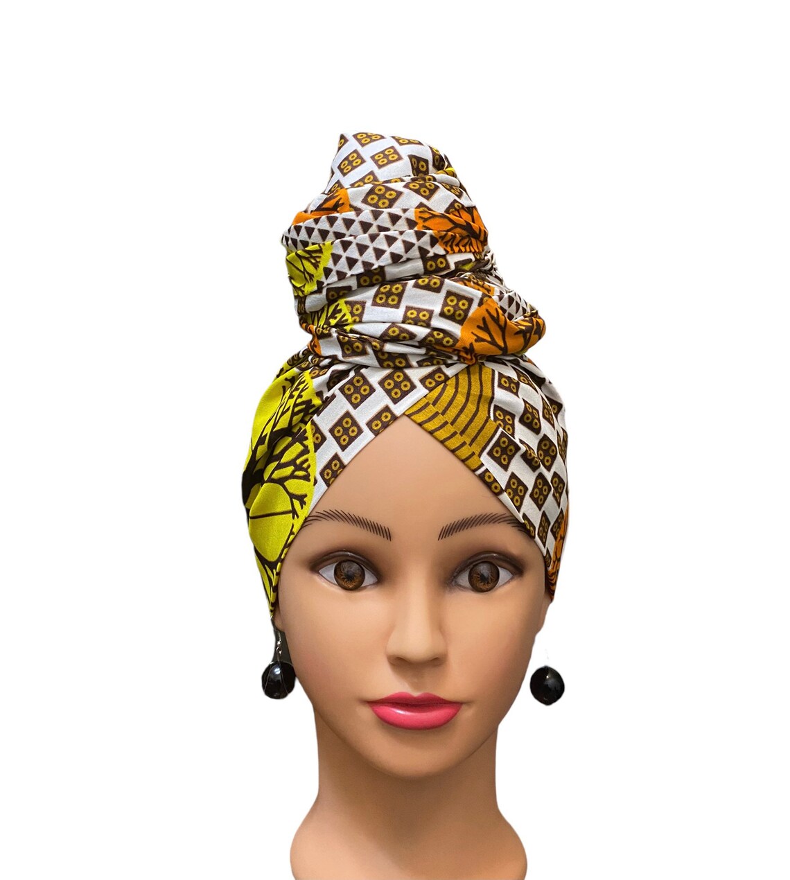 African Headwrap for Women/yellow Ankara Headtie/mothers Etsy