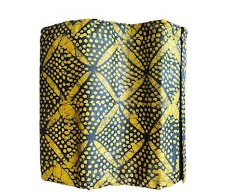 Handmade African Batik Cotton Fabric: Yellow/Gold Tie Dye, 4.5 Yards