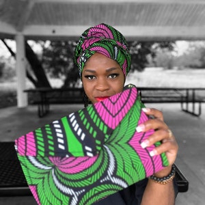 Ankara Clutch and Head Wrap Set/African Print Envelop Purse/ Boho Evening Bag for Women/African Accessories Matching Set/Ethnic Accessories