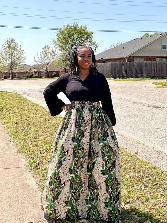 African Print Maxi Skirt: Elastic Waist Ankara Long Skirt - Etsy