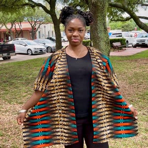Handmade Ankara Kimono Duster Jacket: African Print Boho Outerwear