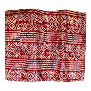 Handmade African Batik Cotton Fabric: Red Tie Dye, 4.5 Yards