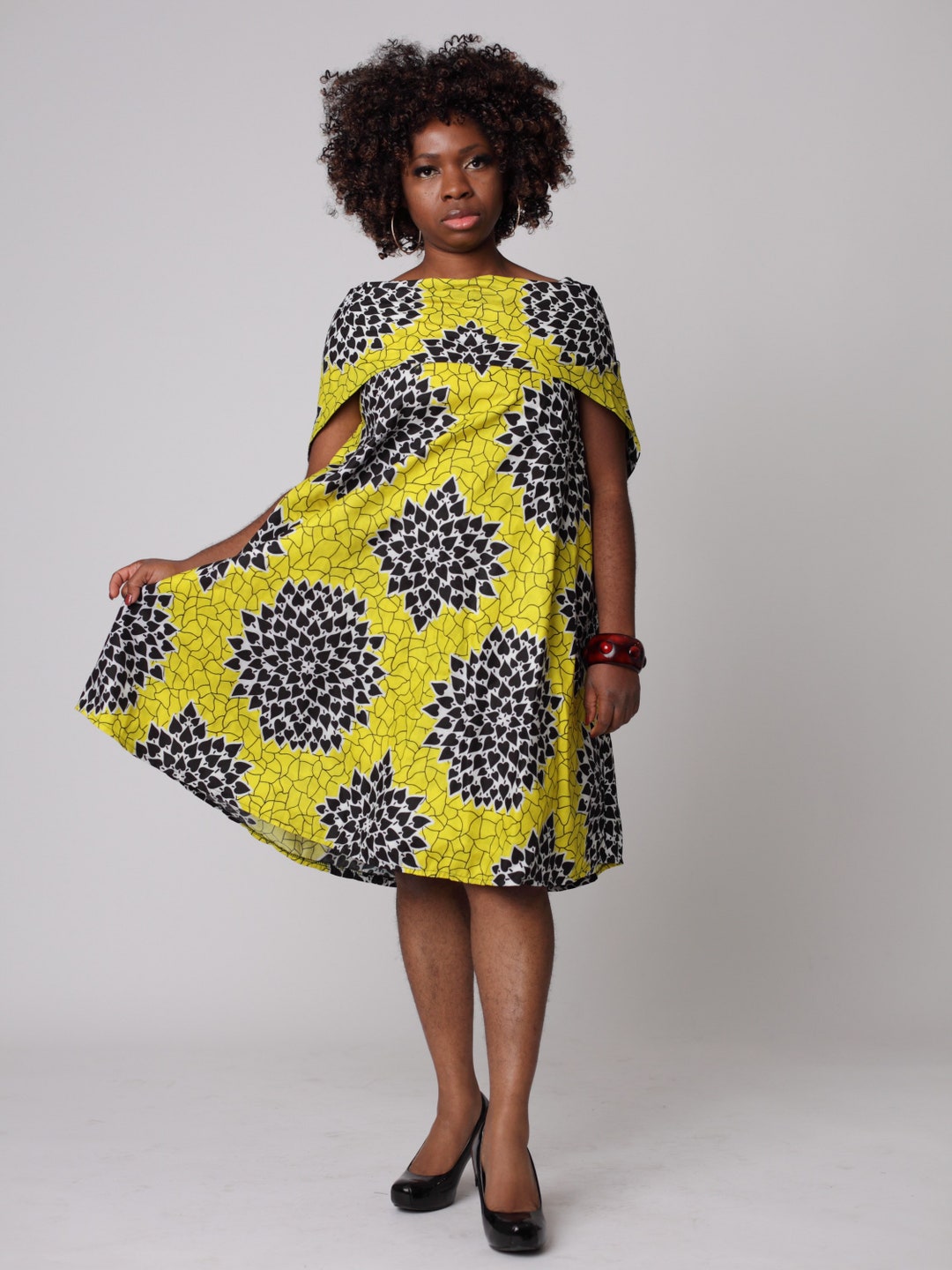 African Cape Dress, Formal Dress, Ankara Cape Dress, Cape Dress,african ...