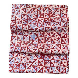 African Batik Adire Print, Handmade Batik African Fabric by the yard, African Fabric, Cotton Fabric, Red Tie dye fabric, Dressmaking Fabric,