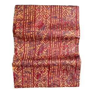 Handmade African Batik Cotton Fabric: Red Tie Dye, 4.5 Yards