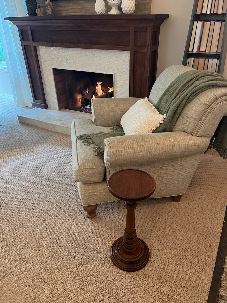 Drink Table, Mahogany With Dark Walnut Stain. 21 Tall. Cocktail Table