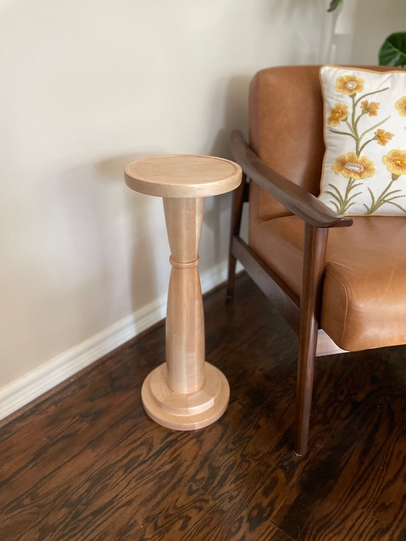 Drink Table 24 Tall. Hand Turned. Pedestal Table Accent Table