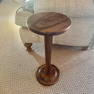 Drink table,  contemporary design, solid walnut, martini table, tall end table, cocktail table, plant stand