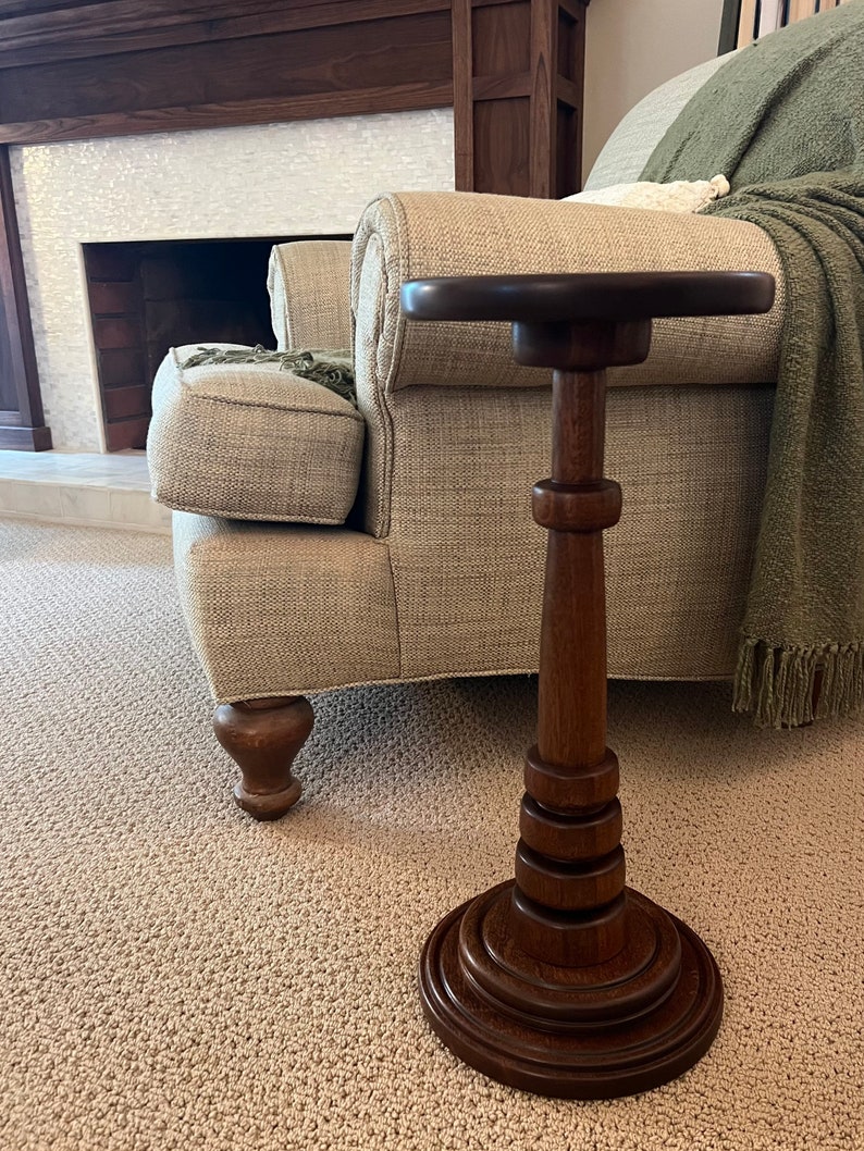 Drink Table, Mahogany With Dark Walnut Stain. 21 Tall. Cocktail Table