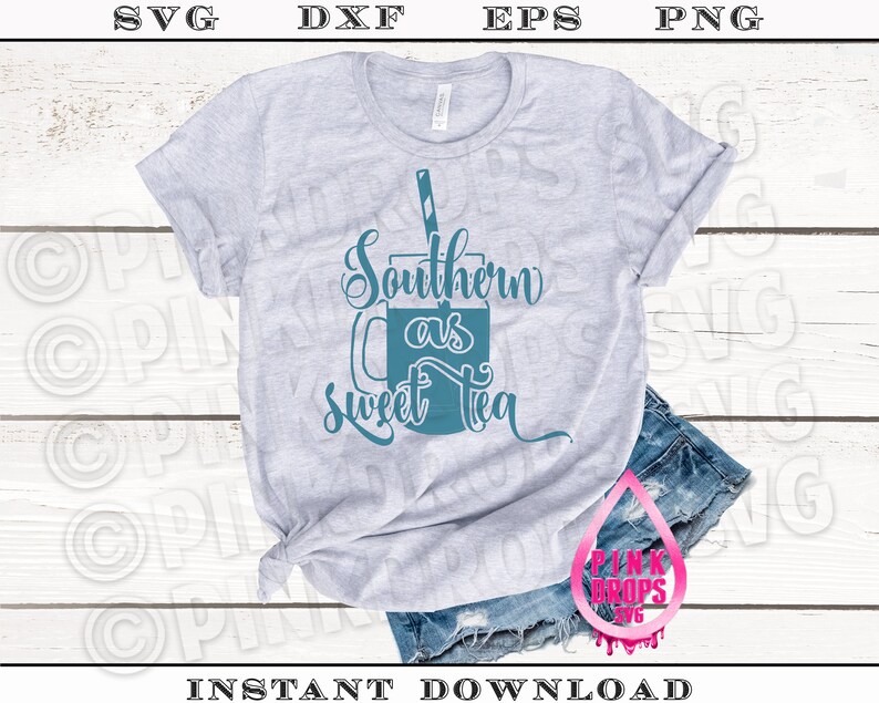 Download Southern As Sweet Tea Glitter SVG for Cricut Silhouette | Etsy