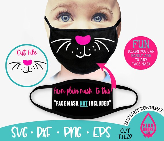 Download Whisker Cat Face Mask Svg Png Iron On Decal Cricut Design Cut Etsy 3D SVG Files Ideas | SVG, Paper Crafts, SVG File