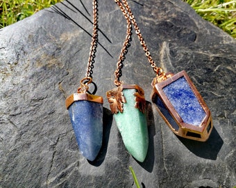 Gemstone pendulum made of aventurine or blue quartz