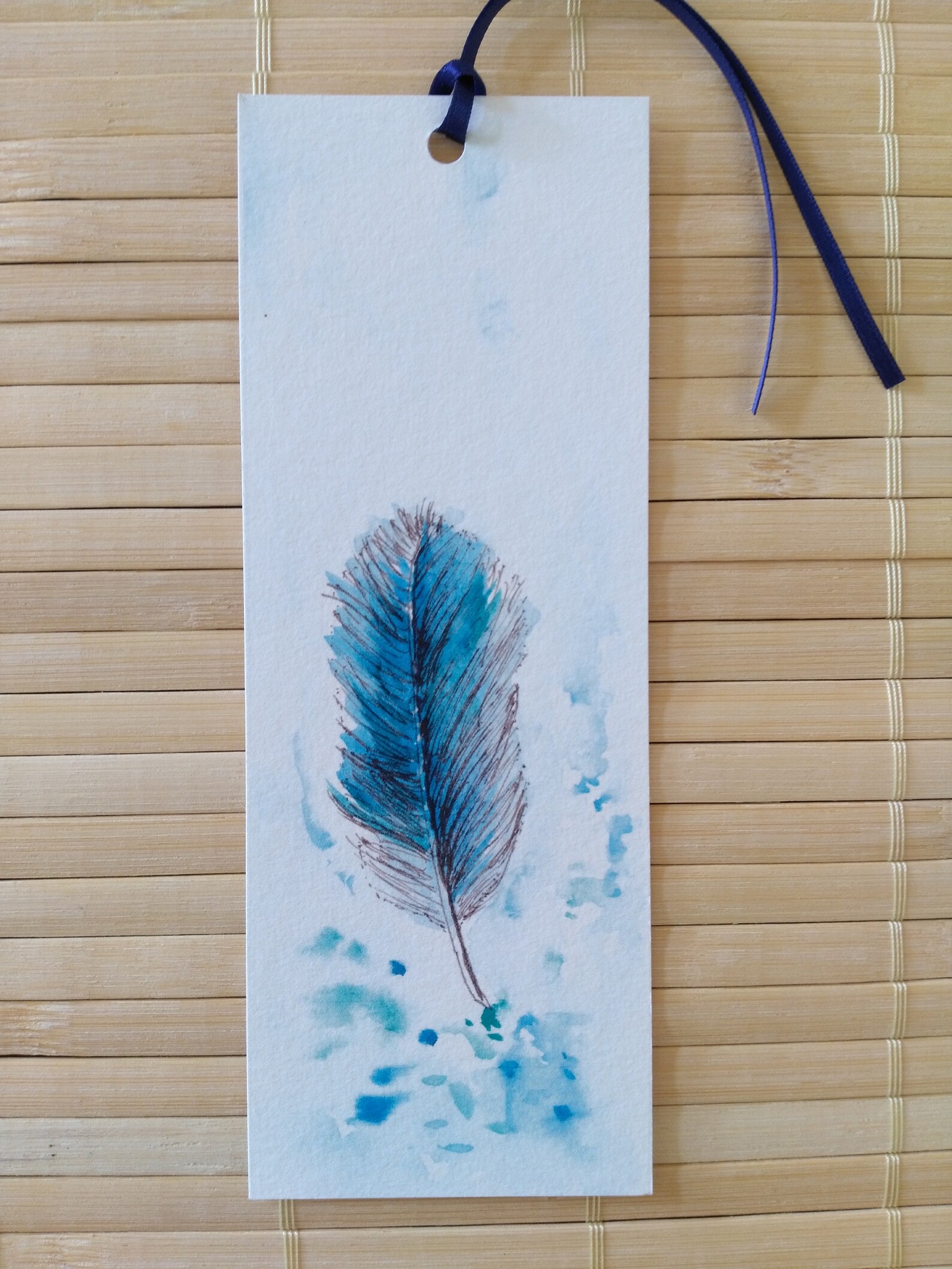 bookmark feather fine art print watercolor etsy