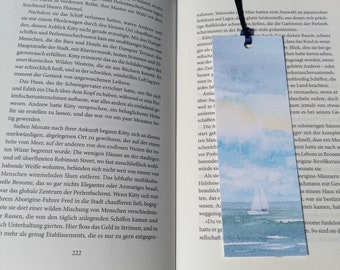 Watercolor bookmark sailboat, fine art print, small nautical gift, souvenir, painted bookmark, sailing, reading, travel, art