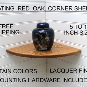 ROUND Corner Shelf, Corner Shelves, Floating Corner Shelf, Wood Corner shelf, Custom Size Corner Shelf Oak Corner Shelf