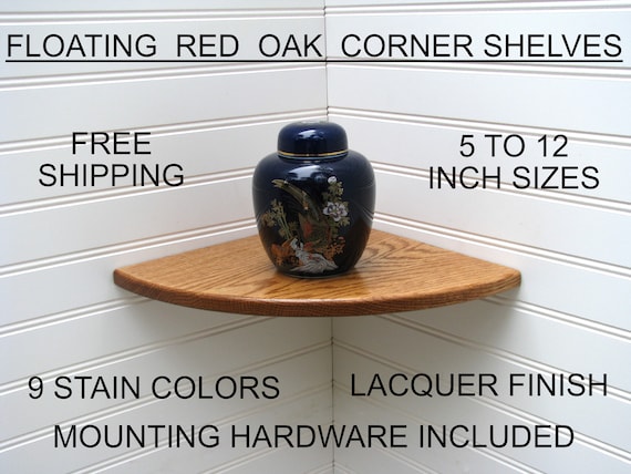 Floating Round Corner Shelf: Red Oak, 5–12", 9 Stains, Returns Accepted
