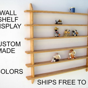 Custom Oak Wall Shelf Display: Handcrafted Plate Shelf, 9 Colors