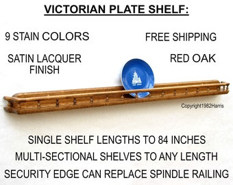 Oak Plate Shelf: Display Rail with Satin Lacquer Finish