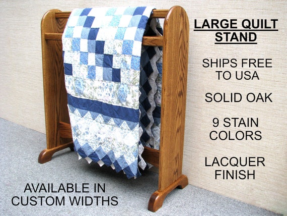 Quilt Rack Quilt Stand Quilt Floor Display Custom Widths Solid Oak 9 Stain Colors Lacquer Finish