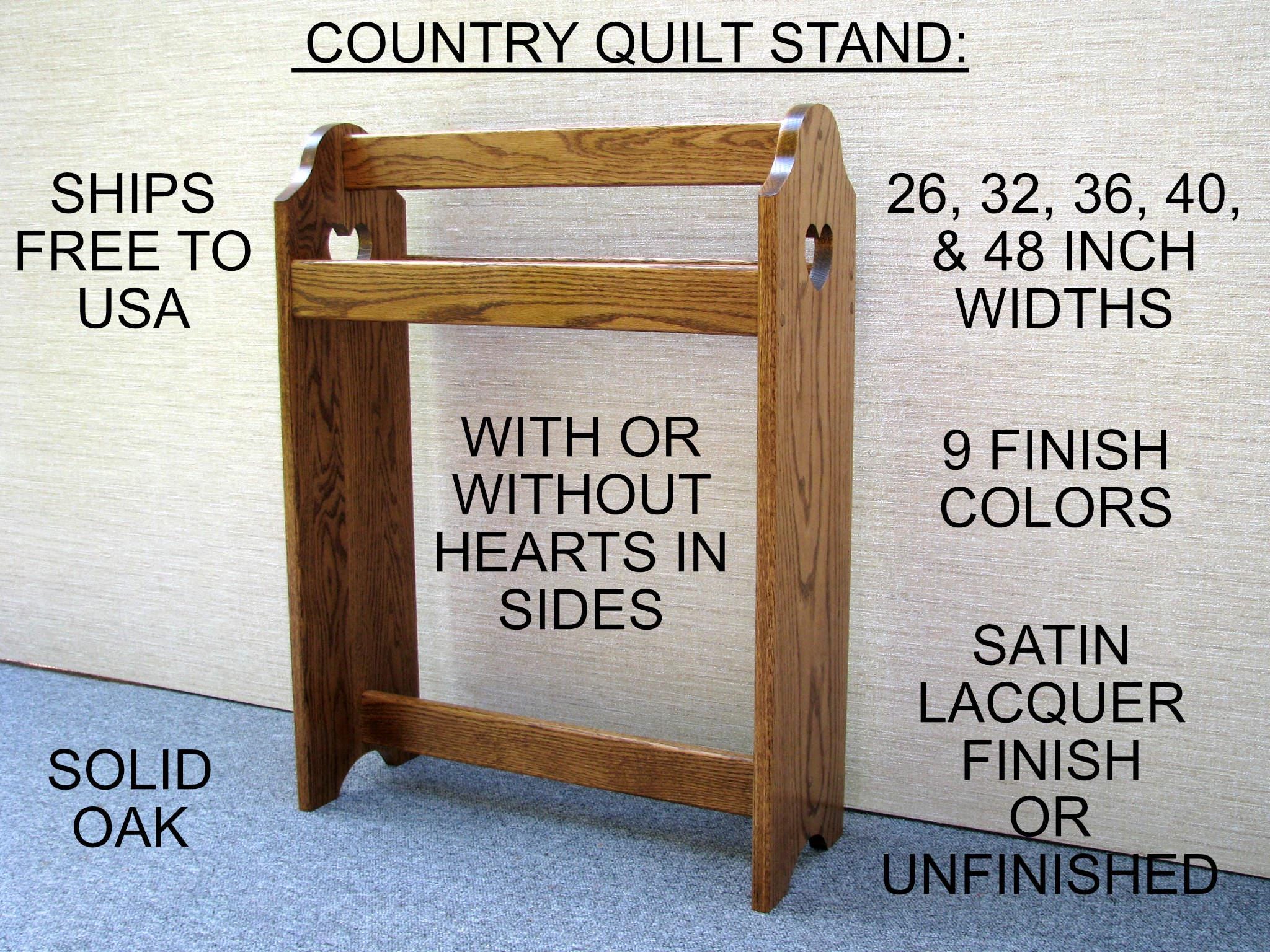 Country Style Red Oak Quilt Rack – 5 Sizes – Satin Lacquer Finish -or  Unfinished - Etsy, image size:2048x1536
