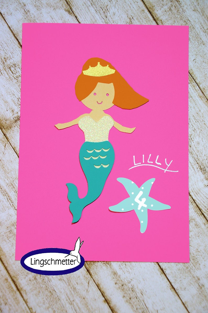 Einladung Kindergeburtstag Meerjungfrau Bild 2