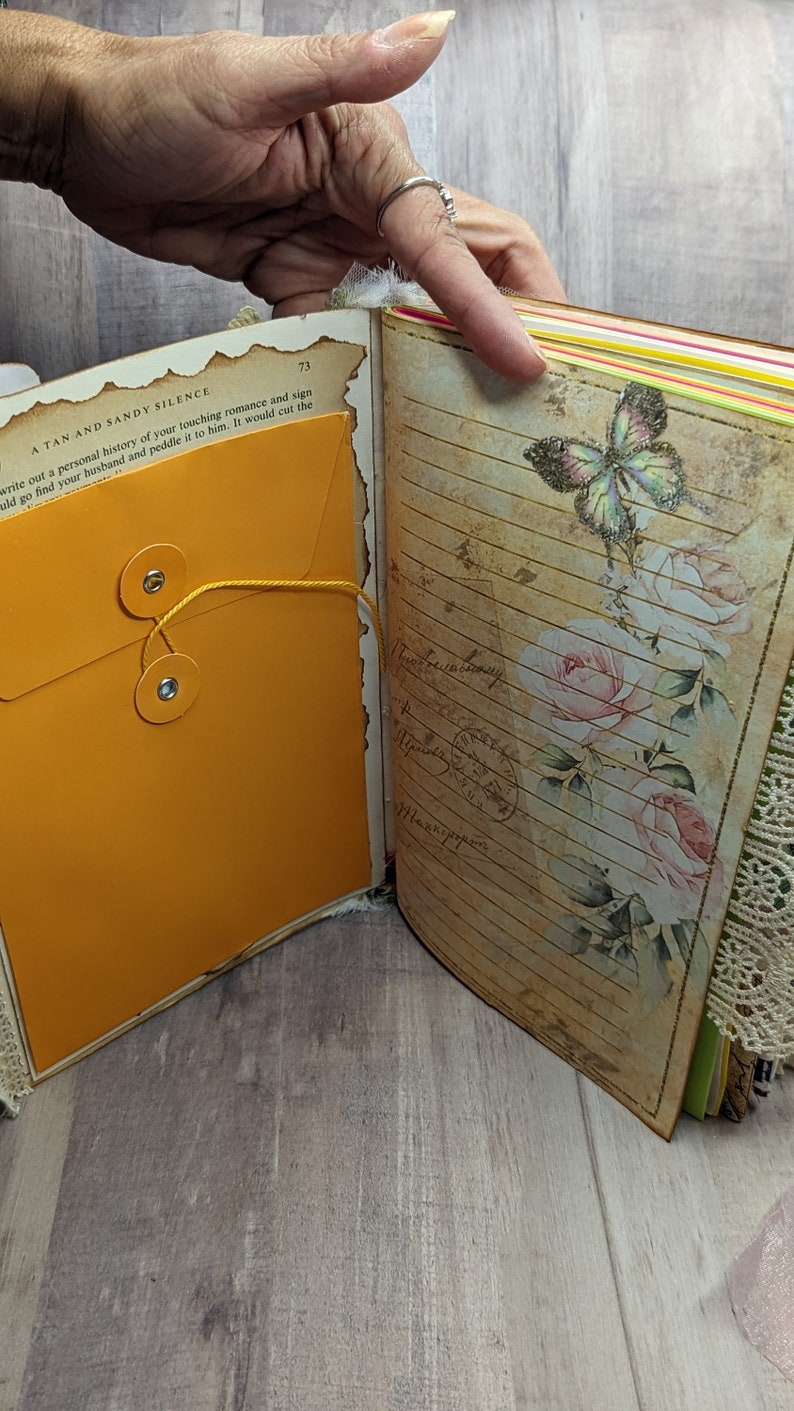 Teatime Vintage Junk Journal Hardcover Memory Book Botanical Etsy