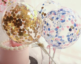 Confetti filled Mini Balloon Cake topper set of 3/ Birthday Cake topper/Cute cake topper