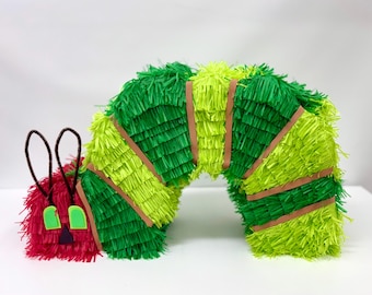 Pinata chenille, fête d&#39;anniversaire chenille, pinata de retour à l&#39;école, fête chenille, piñata de gusanito