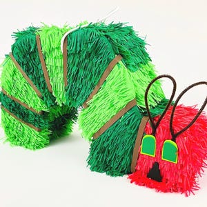 Caterpillar pinata, caterpillar birthday party, back to school pinata, caterpillar party, piñata de gusanito