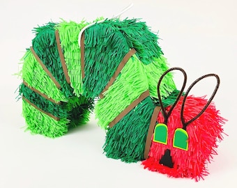 Caterpillar pinata, caterpillar birthday party, back to school pinata, caterpillar party, piñata de gusanito
