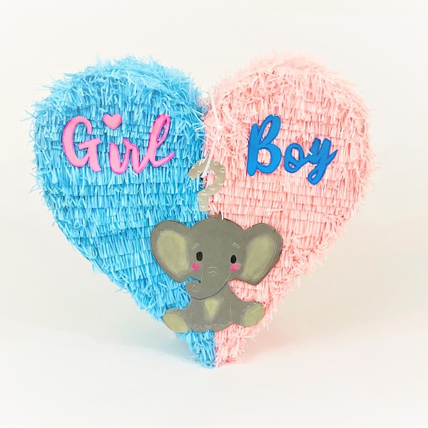 Gender reveal elephant themed pinata / Baby shower pinata/ Piñata de revelación de género/ Piñata baby shower/boy or girl