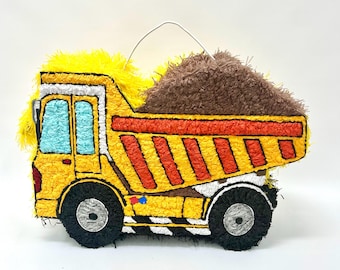 Piñata Camion Benne Ou Pelleteuse – Avec Bandeau, Bâton Et Confettis, Pour Fête D'anniversaire