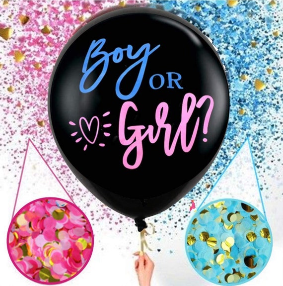 Gender Reveal Confetti Balloon Set/ Set De Globo De Confeti Para Revelar El  Género Del Bebé 