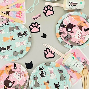 Cat party tableware