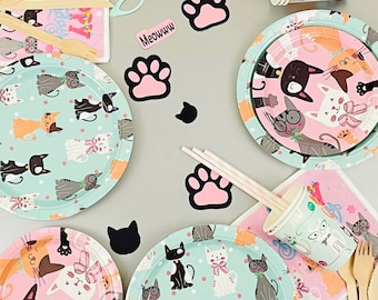 Cat party tableware