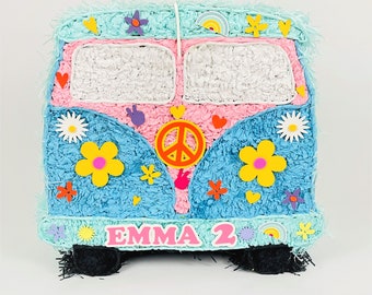 Groovy Bus Piñata/ 70&#39;s themed piñata /Hippie van piñata