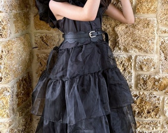 Robe noire pour fille inspirée de Wednesday Adams