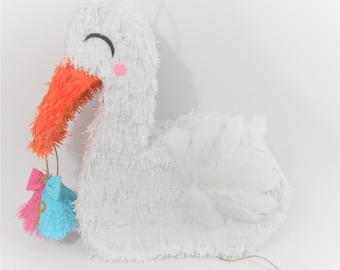Stork bird pinata/Piñata  de ciguena/ Gender reveal Pinata/ Baby shower pinata