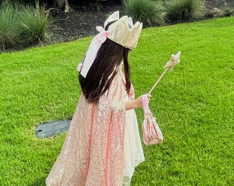 Sequin princess cape /princess outfit/Girl cape/Princess dress up