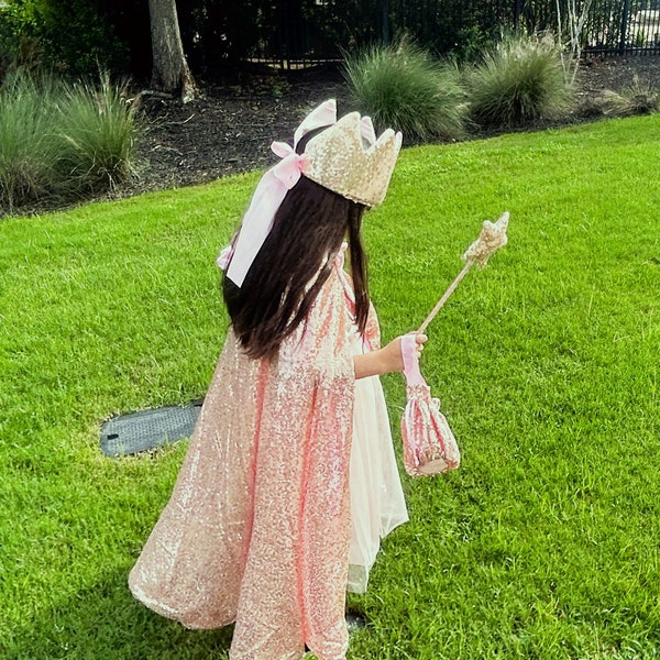 Sequin princess cape /princess outfit/Girl cape/Princess dress up