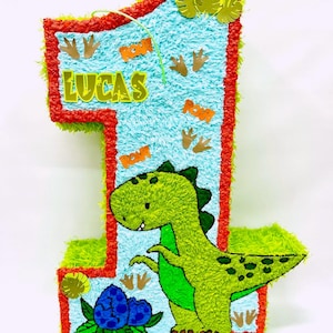 Dinosaur piñata on number/First year piñata/ T-Rex piñata