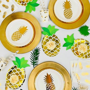 Pineapple tableware/Tropical party tableware/Hawaii themed party tableware decoration